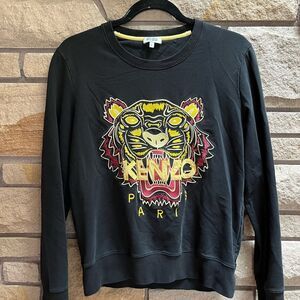 KENZO Paris embroidered tiger sweatshirt Black Yellow Large